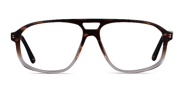 Volt Brown Striped Acetate Eyeglass Frames from EyeBuyDirect
