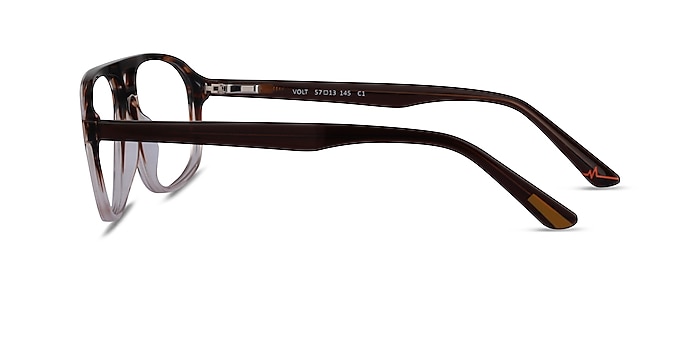 Volt Brown Striped Acétate Montures de lunettes de vue d'EyeBuyDirect