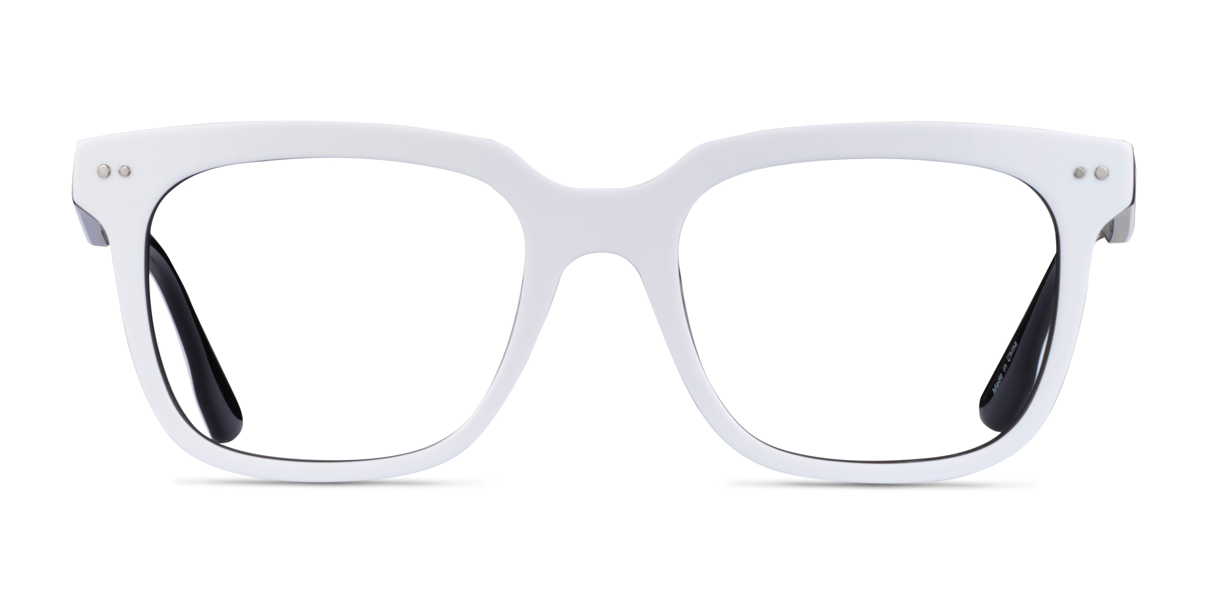 Ursus Square White Black Full Rim Eyeglasses | Eyebuydirect