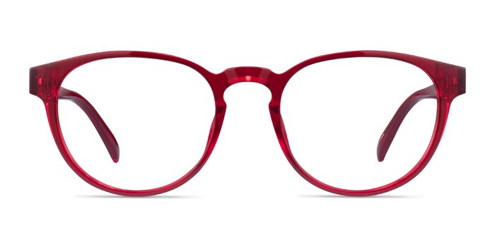 Hawthorne Clear Red Eco-friendly Eyeglass Frames from EyeBuyDirect