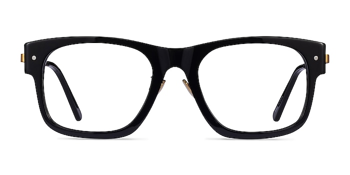Carlyle Black Gold Acetate Eyeglass Frames from EyeBuyDirect