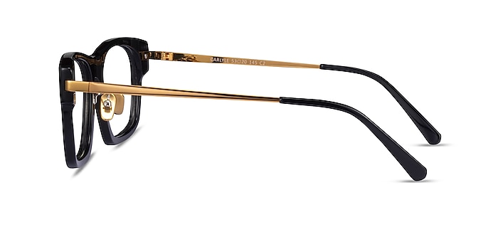 Carlyle Black Gold Acetate Eyeglass Frames from EyeBuyDirect