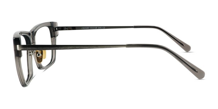 Crosby Clear Gray Gunmetal Acétate Montures de lunettes de vue d'EyeBuyDirect