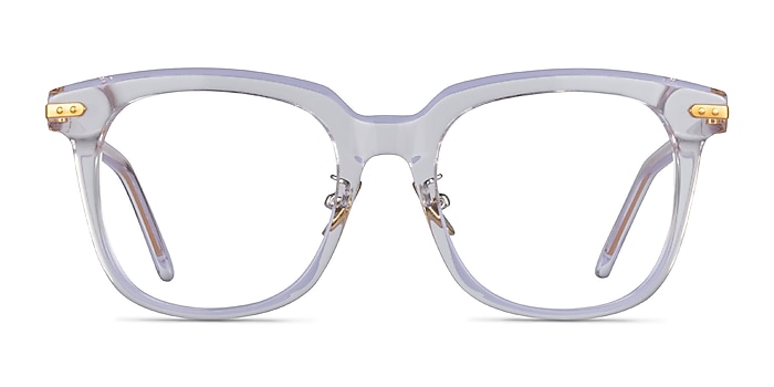 Hadley Clear Gold Acetate Eyeglass Frames from EyeBuyDirect