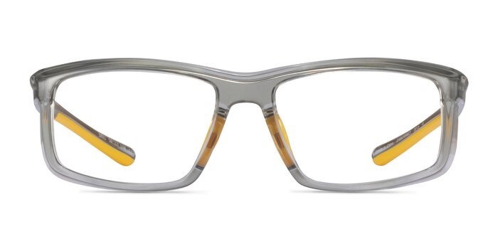 Drill Clear Gray Yellow Plastique Montures de lunettes de vue d'EyeBuyDirect