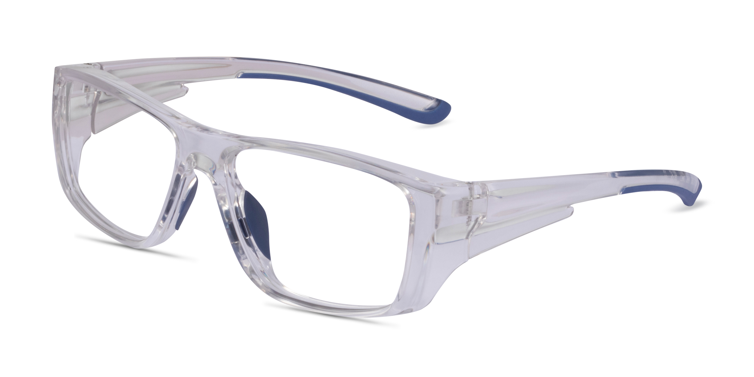 Buff Rectangle Clear Blue Full Rim Eyeglasses Eyebuydirect