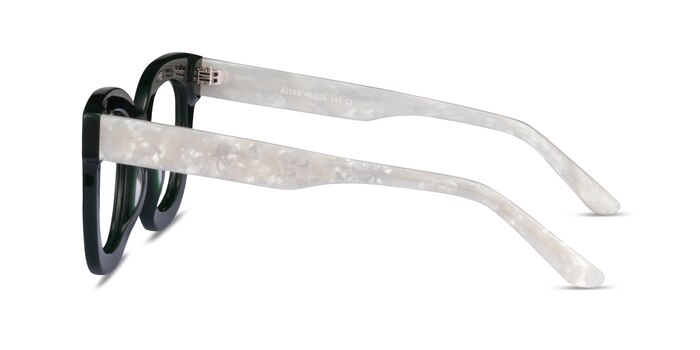 Astra Dark Green White Acétate Montures de lunettes de vue d'EyeBuyDirect