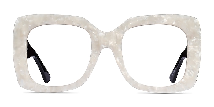 Spacey White Acetate Eyeglass Frames from EyeBuyDirect