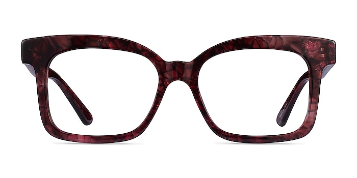 Boheme Shiny Red Floral Acetate Eyeglass Frames from EyeBuyDirect