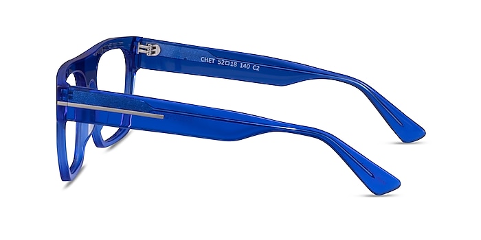 Chet Transparent blue Acetate Eyeglass Frames from EyeBuyDirect