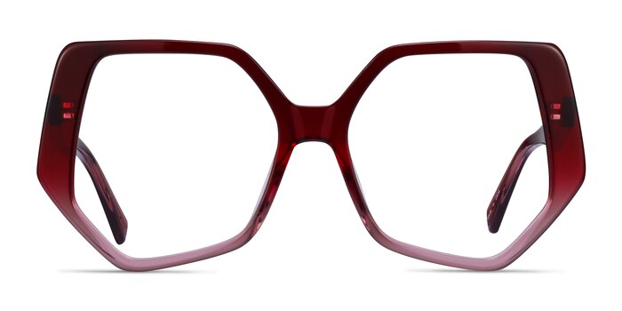 Feliz Burgundy Clear Acetate Eyeglass Frames from EyeBuyDirect