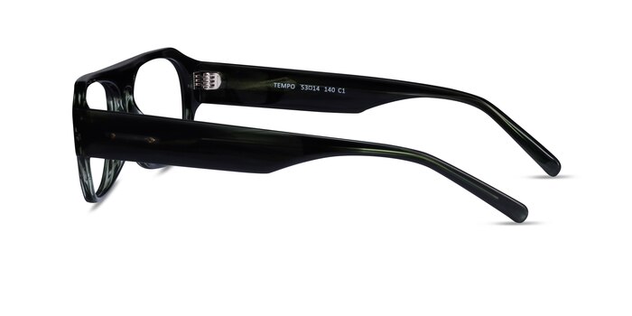 Tempo Green Striped Acetate Eyeglass Frames from EyeBuyDirect
