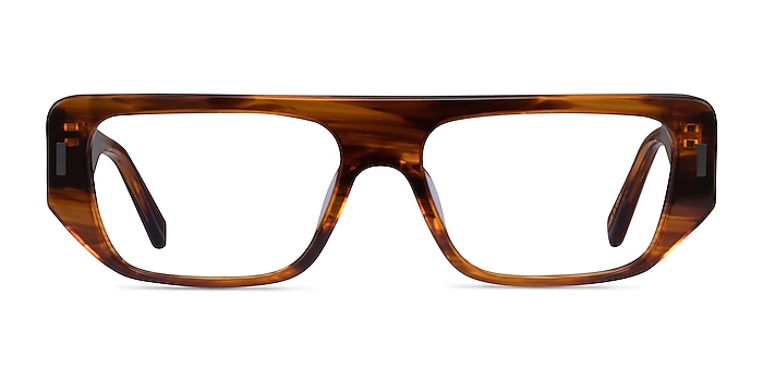 Ersa Brown Striped Acetate Eyeglass Frames from EyeBuyDirect