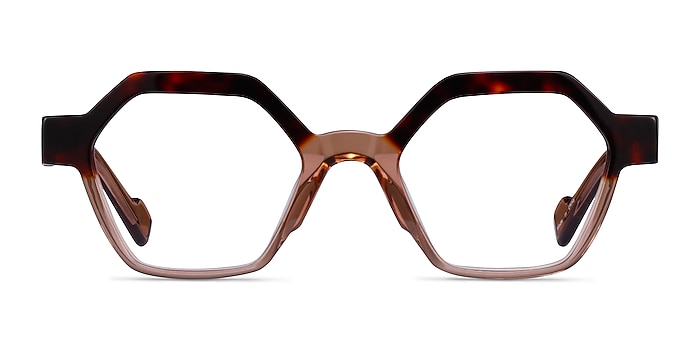 Hexed Tortoise Clear Brown Acétate Montures de lunettes de vue d'EyeBuyDirect