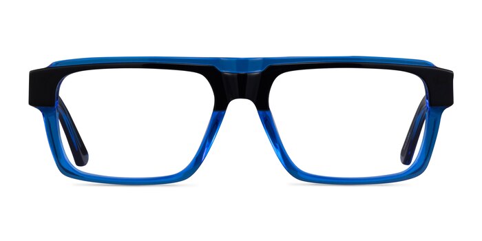 Sid Black Clear Blue Acétate Montures de lunettes de vue d'EyeBuyDirect
