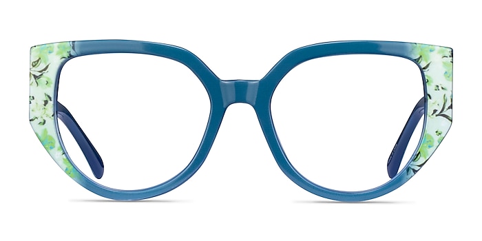 Dianthus Blue Floral Acetate Eyeglass Frames from EyeBuyDirect