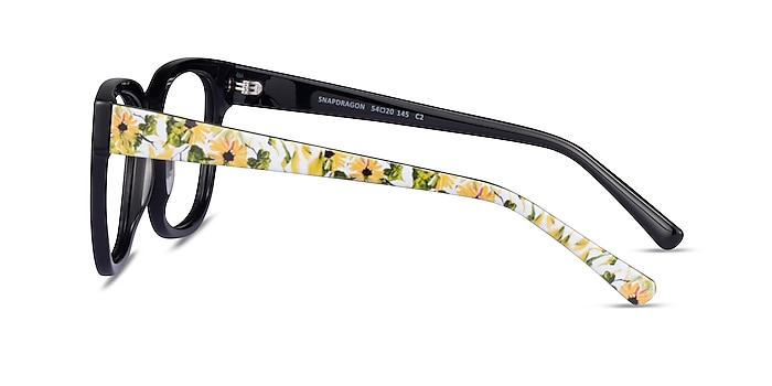 Snapdragon Black Floral Acetate Eyeglass Frames from EyeBuyDirect