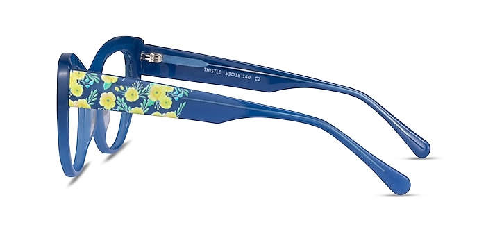 Thistle Blue Floral Acetate Eyeglass Frames from EyeBuyDirect