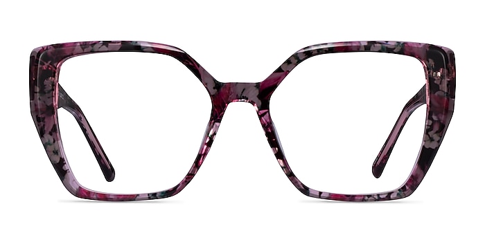 Tulipa Red Floral Acetate Eyeglass Frames from EyeBuyDirect