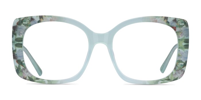 Amaryllis Green Floral Green Acetate Eyeglass Frames from EyeBuyDirect