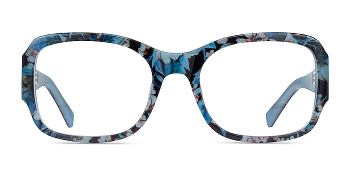 Viola Blue Floral Acetate Eyeglass Frames from EyeBuyDirect