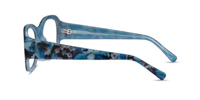 Viola Blue Floral Acétate Montures de lunettes de vue d'EyeBuyDirect