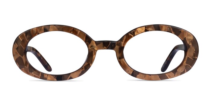Gaia Brown Floral Acétate Montures de lunettes de vue d'EyeBuyDirect