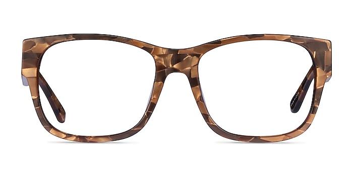 Gemma Brown Floral Acetate Eyeglass Frames from EyeBuyDirect