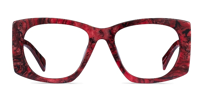 Valencia Rouge Acétate Montures de lunettes de vue d'EyeBuyDirect