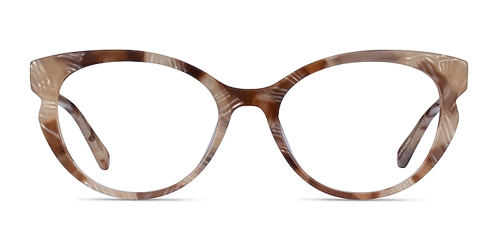 Moa Brown Striped Acetate Eyeglass Frames from EyeBuyDirect