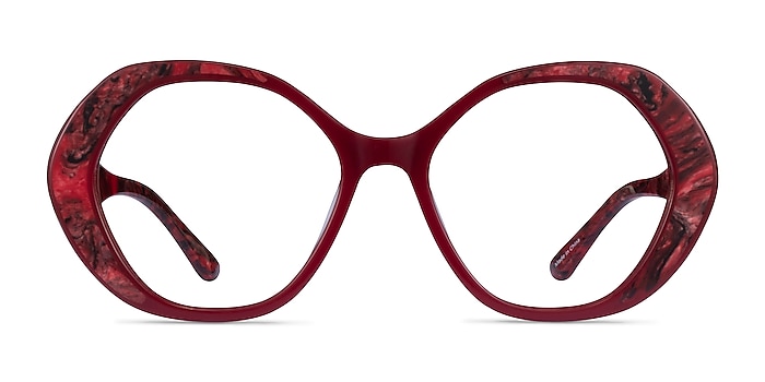 Brigid Red Acetate Eyeglass Frames from EyeBuyDirect