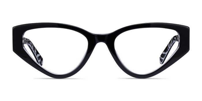 Tia Noir Acétate Montures de lunettes de vue d'EyeBuyDirect