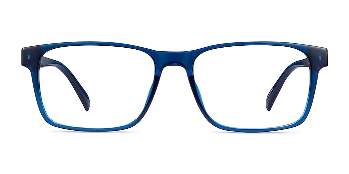 Beech Crystal Dark Blue Plastic Eyeglass Frames from EyeBuyDirect