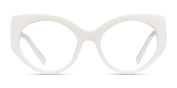 Salon White Acetate Eyeglass Frames from EyeBuyDirect