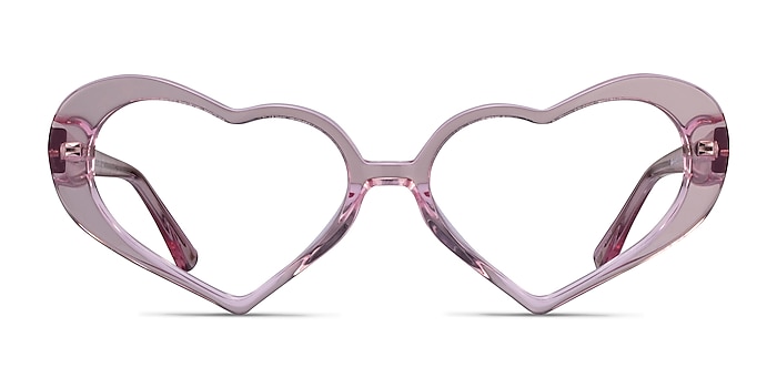 Sweet Crystal Pink Acetate Eyeglass Frames from EyeBuyDirect