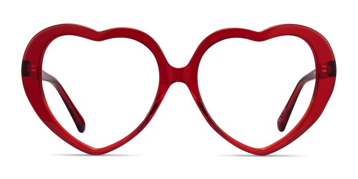 Suki Crystal Red Acétate Montures de lunettes de vue d'EyeBuyDirect