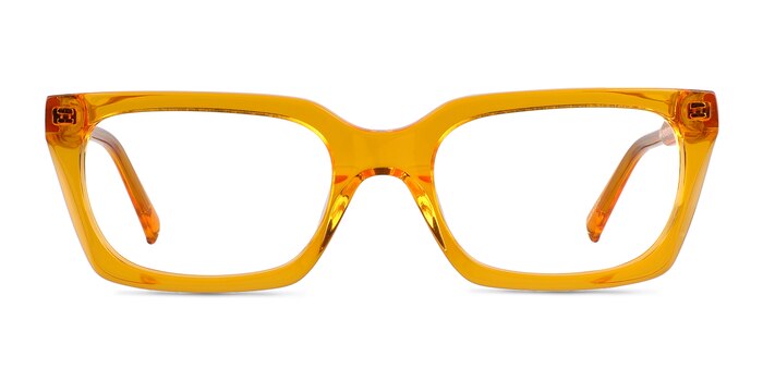 Petula Rectangle Crystal Orange Full Rim Eyeglasses | Eyebuydirect