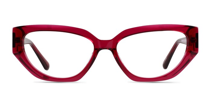 Faye Crystal Dark Pink Acetate Eyeglass Frames from EyeBuyDirect