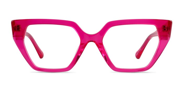 Dionne Crystal Fushia Pink Acétate Montures de lunettes de vue d'EyeBuyDirect