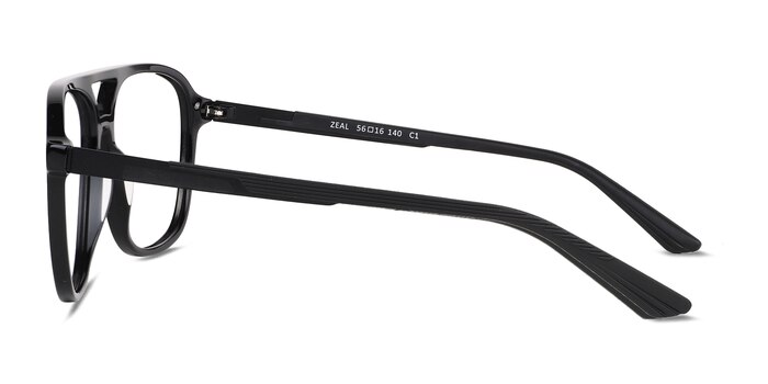 Zeal Shiny Black Acétate Montures de lunettes de vue d'EyeBuyDirect