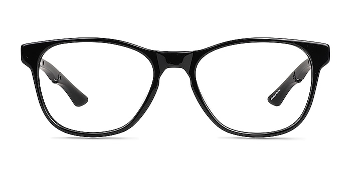 Fortitude Solid Black Acetate Eyeglass Frames from EyeBuyDirect