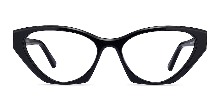 Angelina Black Acetate Eyeglass Frames from EyeBuyDirect