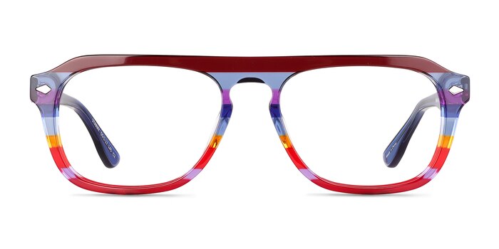 Starry Blue Red Rainbow  Acétate Montures de lunettes de vue d'EyeBuyDirect