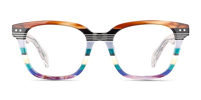 Spotlight Green Brown Rainbow Acétate Montures de lunettes de vue d'EyeBuyDirect