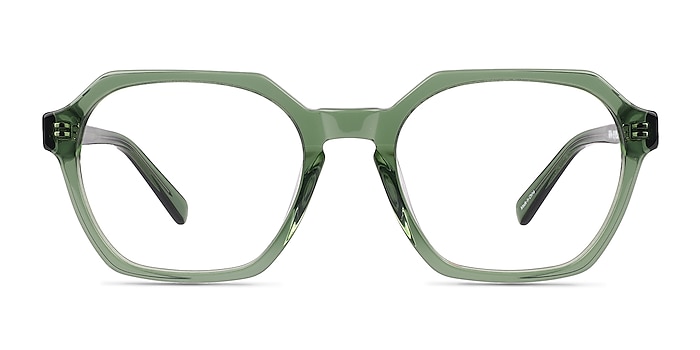 Flare Crystal Green Acetate Eyeglass Frames from EyeBuyDirect