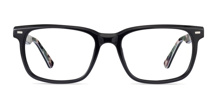 Montage Solid Black Green Acétate Montures de lunettes de vue d'EyeBuyDirect