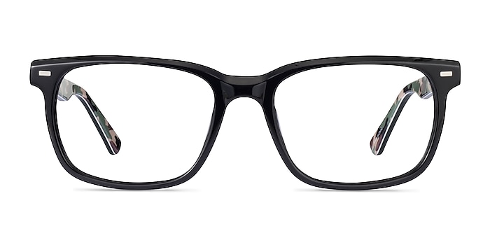 Montage Solid Black Green Acetate Eyeglass Frames from EyeBuyDirect