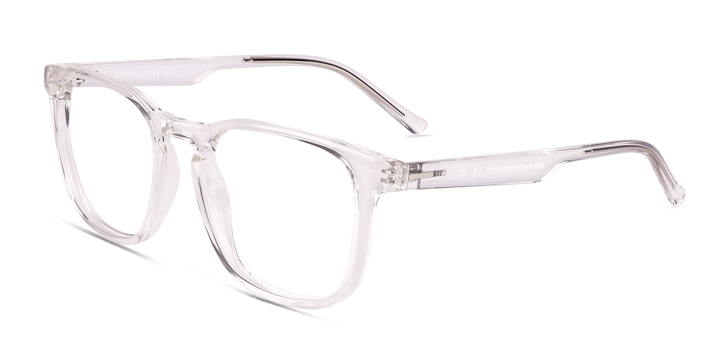 Banyan Square Shiny Clear Full Rim Eyeglasses Eyebuydirect Canada