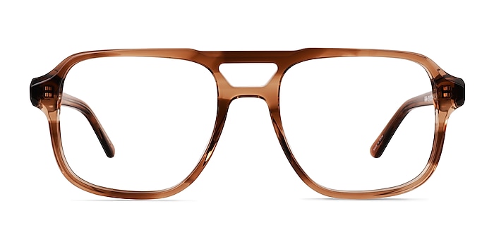 Clay Crystal Brown Acetate Eyeglass Frames from EyeBuyDirect