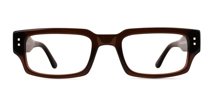 Bryn Crystal Brown Acétate Montures de lunettes de vue d'EyeBuyDirect